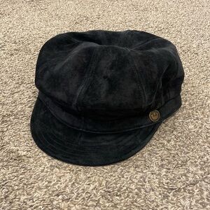 Goorin Bros Suede Leather Fisherman Newsboy Cap Hat